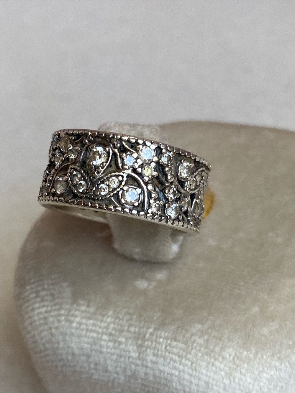 Pandora Sterling Shimmering Leaves Statement Ring
